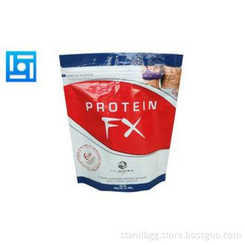 Protein Resealable Plastic Doypack Bags Flat Bottom For Foo